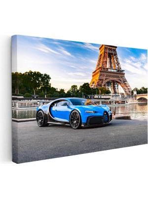 Kanvas Tablo Bugatti Chiron Pur Sport Eyfel Kulesi Bugatti Tablosu Ev Ofis Duvar Dekoru