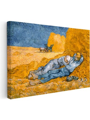 Kanvas Tablo Vincent Van Gogh Samanlıkta Uyuyanlar Ressam Tablosu Duvar Dekoru