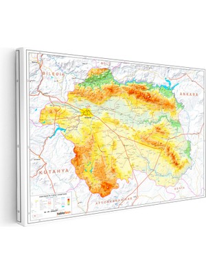 Kanvas Tablo Eskişehir Doğal Oluşum Harita Tablosu Ev Ofis Duvar Dekoru