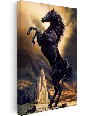 Kanvas Tablo Görkemli Duruş At Tablosu Ev Ofis Duvar Dekoru