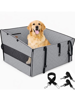 Haegs Büyük ve Orta Köpekler Için Araba Köpek Hamağı, Evcil Hayvan Araç Içi Hamağı, Köpek Taşıma Çantası, Su Geçirmez Kumaş, Katlanabilir Evcil Hayvan Araba Koltuğu - Gri