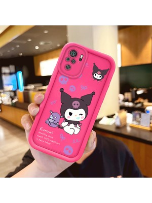 HONTINGA Redmi Note 10S ile Uyumlu Kılıfı Düşüme önleyici Basitlik Anti Düşme Kamera Korumali şirin Kuromi Desen Gül Kırmızı Yumuşak Silikon Telefon Kılıfı Kadın ve erkek için uygundur K8-0078
