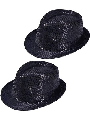 NW NessiWorld Çocuk Boy Siyah Payetli Şapka Gösteri Şapkası Michael Jackson Şapkası 54 No  Nessiworld