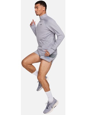 Nike Dri-Fıt Mid Layer Trail Running 1/2 Zip Erkek Uzun Kollu Tişört – Koşu Spor Outdoor Gri /FV5994-078