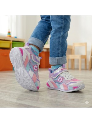 Kindep (Free Bance) Işıklı Cırtlı Hafif Çocuk Spor Ayakkabı Beyaz