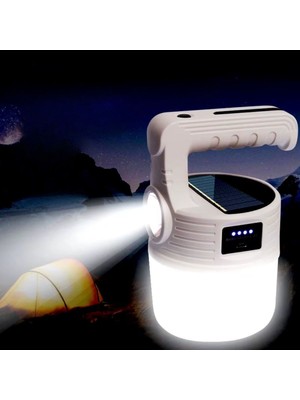 Çetiner Group® LED Güneş Enerjili Kamp LAMBASI–2000 Lümen Süper Parlak, 5 Aydınlatma Modlu,usb ile Şarj Edilebilir Dış Mekan,asılabilir Torch El Fener