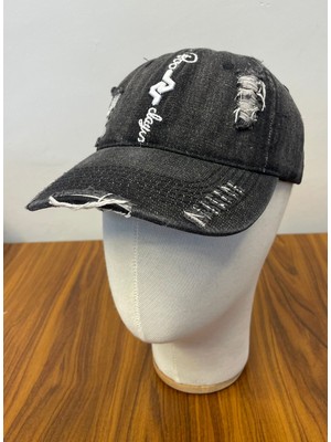 Hamze Denim Jean Kot Kumaş Vintage Model Cap Şapka