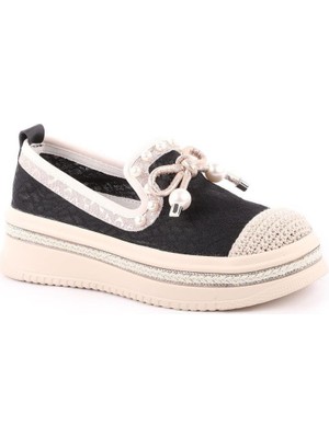 Guja 25Y320-5 Inci Detay Kalın Taban Kadın Tekstil Babet