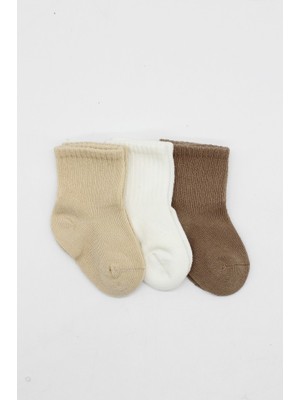 NW NessiWorld Dog Boy 3'lü Penye Soket Çorap 10134 Bej