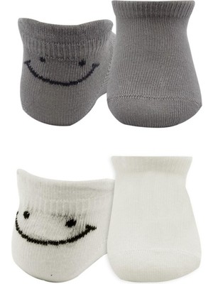 NW NessiWorld 2'li Sneakers Smile Penye Çorap 20106 Gri Ekru