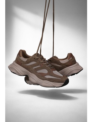 Lufian Mark Erkek Deri Sneaker Ayakkabı Kum