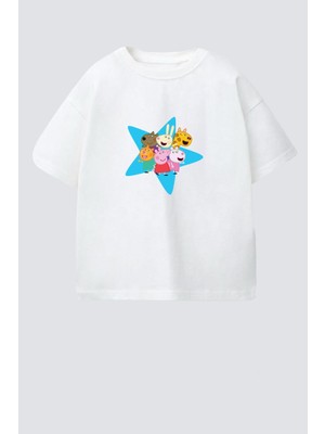 Monila Kız Çocuk Pamuklu Bisiklet Yaka T-Shirt