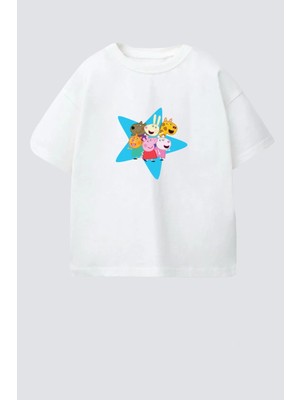 Monila Kız Çocuk Pamuklu Bisiklet Yaka T-Shirt