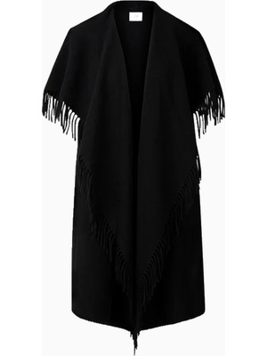 Bogner Noah Italyan Tasarımı Yün Karışımlı Siyah Kadın Panço