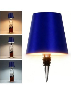 Bak Gel Al Dekoratif LED Şişe Lambası Başlığı Lacivert – Şişeye Takılan Abajur Aparatı Modern Masa Lambası