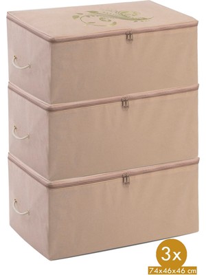 Set 3 Adet Hurç Yastık ve Yorgan Saklama Çantası 70X40X40 cm