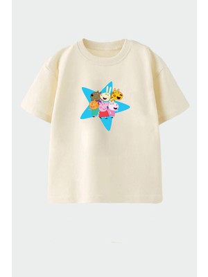 Monila Kız Çocuk Pamuklu Bisiklet Yaka T-Shirt