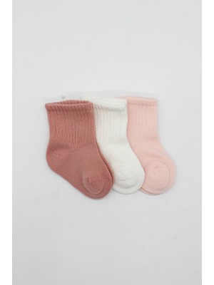 NW NessiWorld Cherry Girl 3'lü Penye Soket Çorap 10138 Pudra