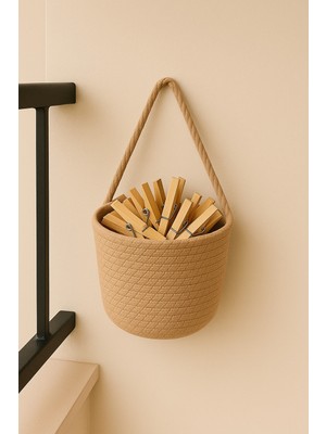 Çok Amaçlı Dekoratif Sepet Mandal Organizer 15X15 cm