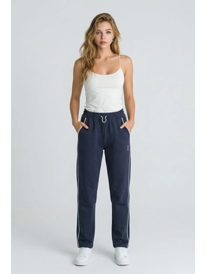 Şeritli Modal Kumaş Rahat Kalıp Eşofman Altı