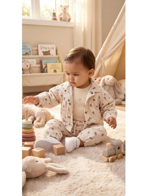 Tuffy Kız Bebek Organik Pamuklu 3’lü Günlük Takım – Yumuşak Dokulu Çiçekli
