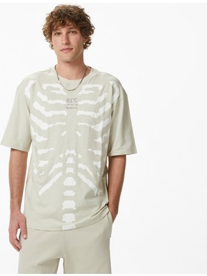 United4 Unıted4 Regular Fit Erkek Krem T-Shirt.tas