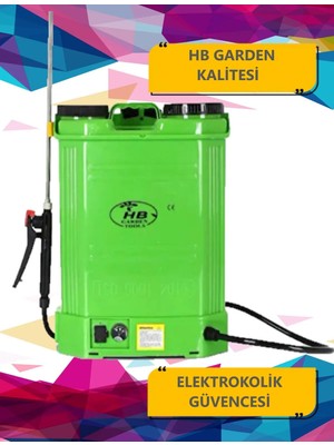 Orjinal Hb Garden Tools 16LT Akülü Şarjlı Bahçe Ilaçlama Dezenfektan Püskürtme Makinesi