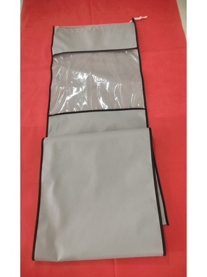 Halı Kılıfı ve Hurç Yolluk Saklama Torbası, Pvc Pencereli 120X40 Cm, Gri