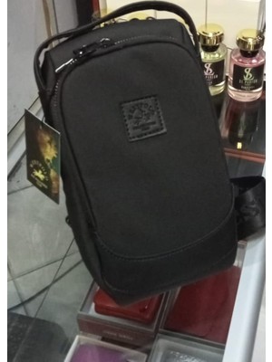 Mercan Bags Unisex Suni Deri ve Kanvas Kumaş Çapraz Göğüs ve Omuz Çantası Body Bag - Siyah
