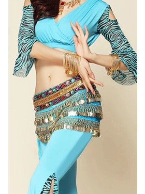 Kaftan Collection Buz Mavisi Kadife Şakira Kemeri 150 cm Uzunluk 22 cm Genişlik 320 gram Aksesuar