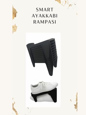 6'lı Tekli Ayakkabı Rampası, Düzenleyici, Dolap Içi Organizer, Siyah