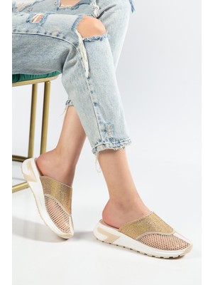 Suins Shoes Suins Meyz Model Taş Işlemeli Fileli Terlik