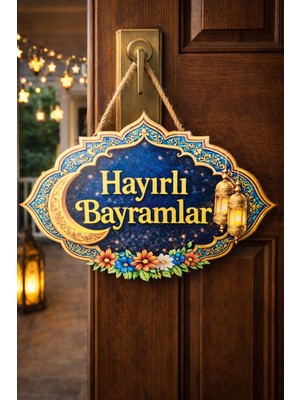 Pairla 31-19 cm Hoş Geldin Ramazan Dekorlu Ahşap Kapı Süsü, Ramazan Süsleri Ramazan Hediyem