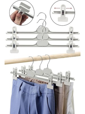 10'lu Beyaz Plastik Pantolon ve Etek Askısı Seti, Pratik ve Şık Kullanım