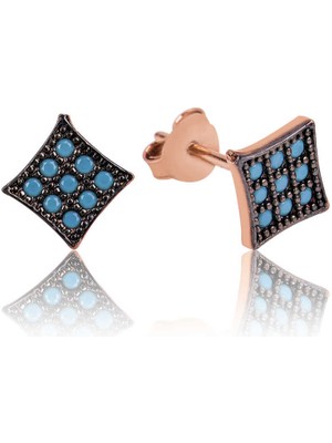 Similar 925 Ayar Gümüş Mavi Kare Çivili Küpe EA1160071 (1177)