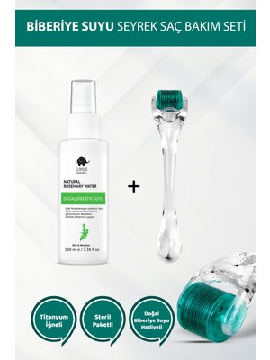 Elamour - Orijinal Titanyum Iğneli - 0,5mm 540 Iğneli Dermaroller - Biberiye Suyu Seti Dökülme Karşıtı 100ML