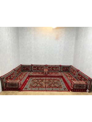 Coton Şark Köşesi Otantik Şili Desenli Minder Takımı Konsept 15 Parça