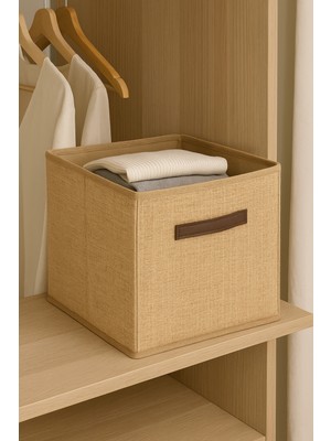 Katlanabilir Jüt Dolap Içi Çamaşır ve Oyuncak Düzenleyici 30X30X30