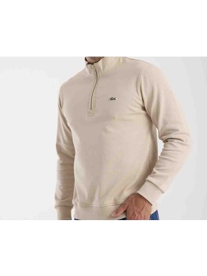 Lacoste Fermuar Yaka Regular Fit Bej Erkek Sweatshirt