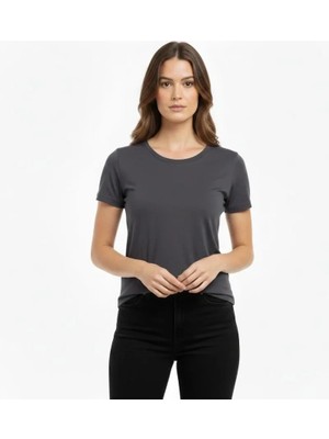 Çamaşır Kenti Tshirt Bisiklet Yaka Slim Fit Likralı Tişört Günlük Basic Body