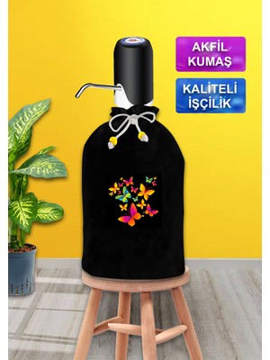 Renkli Kelebek Desenli Siyah Damacana Kılıfı, Şık ve Koruyucu Tasarım