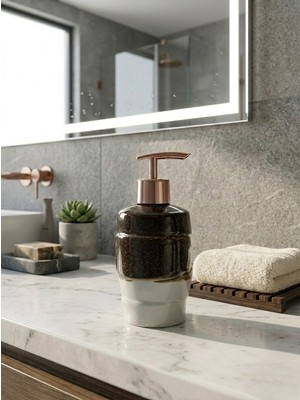 Padilon Gold Seramik Sıvı Sabunluk Lüks Banyo & Mutfak Sabun Dispenseri Dekoratif