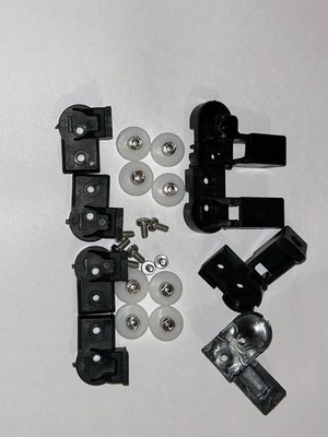 Banaks Duşakabin 1 Sabit 2 Kayar Siyah Tekerlek 8 Li Set  Vidalı