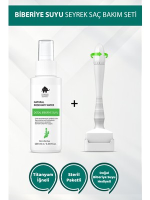 Elamour 140 Titanyum Iğneli Ayarlanabilir Dermastamp - Biberiye Suyu Seti Dökülme Karşıtı 100ML -