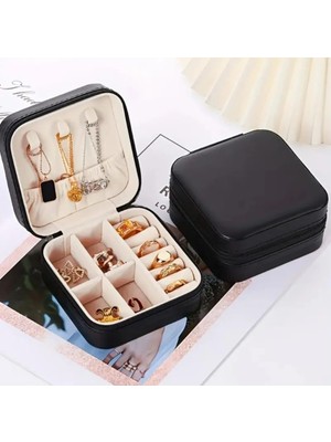 Mini Mücevher Takı Kutusu - Kolye, Yüzük, Küpe Düzenleyici Seyahat Takı Çantası