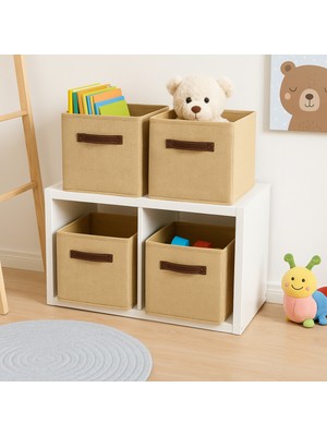 Katlanabilir Jüt Dolap Içi Çamaşır ve Oyuncak Organizer 30X30X30 cm