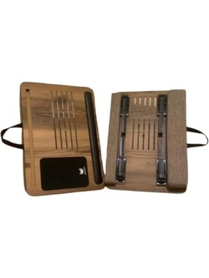 MarkEntegra Katlanır Ayaklı Laptop Sehpası - Telefon ve Tablet Bölmeli, Minderli