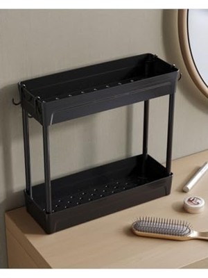 MarkEntegra Iki Katlı Siyah Makyaj ve Takı Organizeri