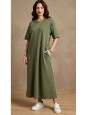 Modelist Maxi Boy Modal Kumaştan Cepli Basıc Elbise