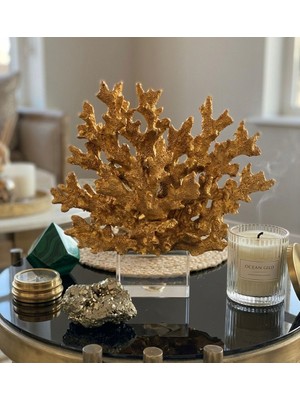 Mirsa Global Dekoratif Kristal Kaideli Mercan Biblo Bronz